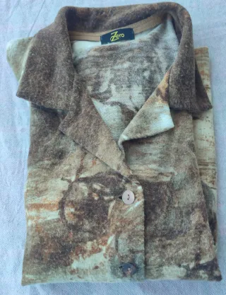 Chaqueta estampada marrón y beige Talla 48 ZERO