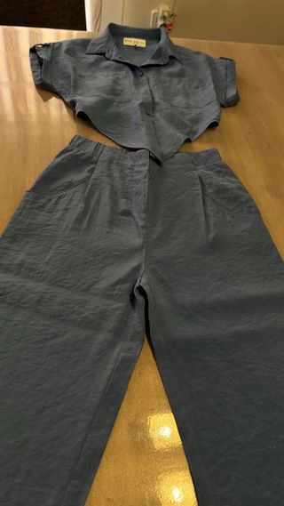 Conjunto mono azul talla 5 /6