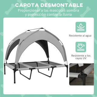 Cama Perro Elevada con Toldo