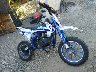 Mini Moto Cross 49cc Azul y Blanco