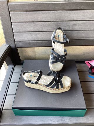 Sandalias MTNG Piel Negras Talla 41