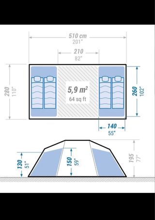 Tienda de campaña Quechua T4.2 XL Air