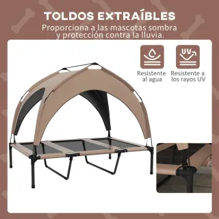 Cama Perro Elevada con Toldo