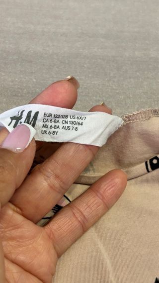 Camiseta de manga larga talla 7/8