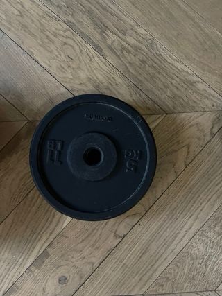 Barra de gimnasio con discos y seguros