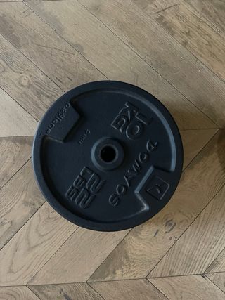 Barra de gimnasio con discos y seguros