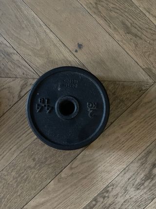 Barra de gimnasio con discos y seguros