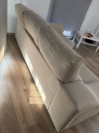 Sofá chaise longue beige, casi nuevo