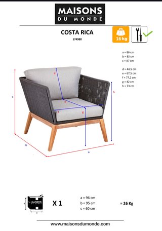 Sillón exterior Maisons du Monde cuerda y madera