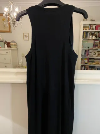 Vestido canalé Zara negro talla M