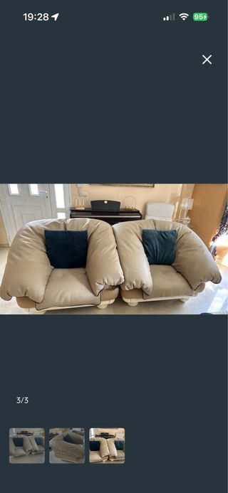 Sillones PIEL Beige. URGE VENTA