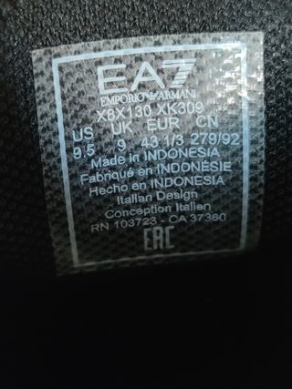 Zapatillas EA7 Emporio Armani Talla 43 1/3