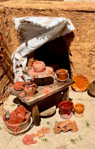 Taller del alfarero para Belén con Luz