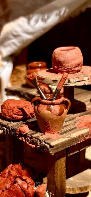 Taller del alfarero para Belén con Luz