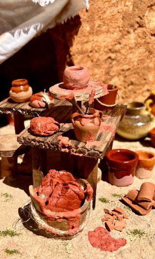 Taller del alfarero para Belén con Luz