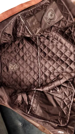 Chaqueta Moto Piel DXR Mujer Talla 38 Marrón