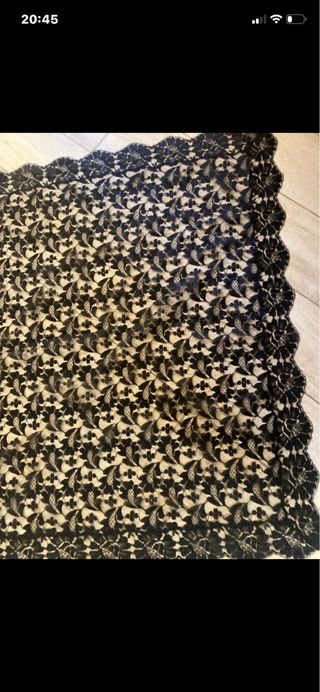 Pizzo nero lungo 2m, largo 90cm