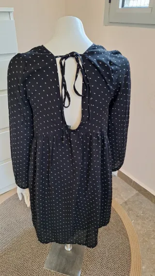 Vestido Easywear Negro Lunas  Blanco