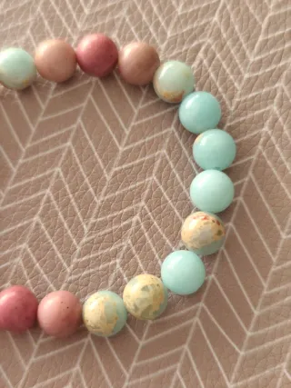 Pulsera turquesa imperial y rodocrosita