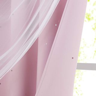 Cortinas infantiles niña estrellas rosa