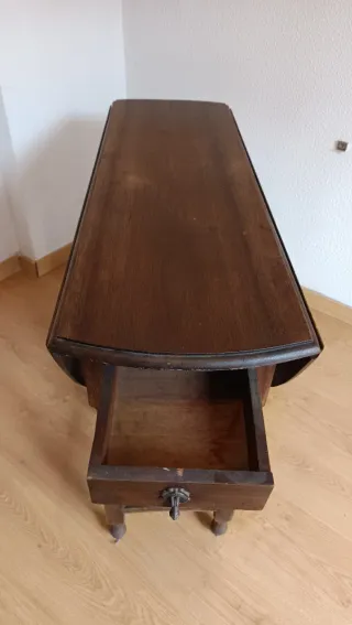 Mesa redonda madera maciza plegable