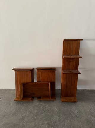 BALDAS DE MADERA MID-CENTURY