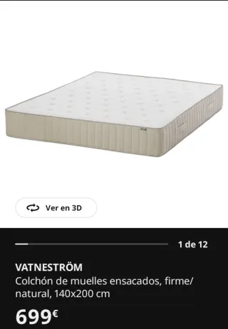 Colchón de muelles viscolastico de Ikea,poco uso