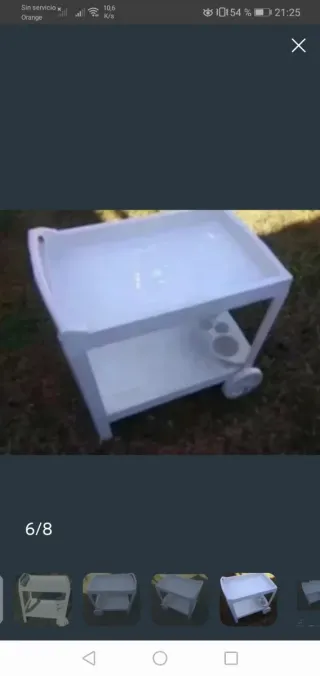 Carrito camarera jardín/piscina blanco