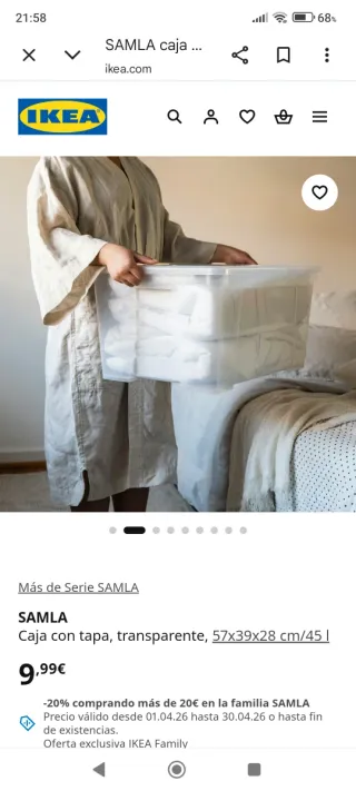 Caja con tapa, SAMLA de IKEA