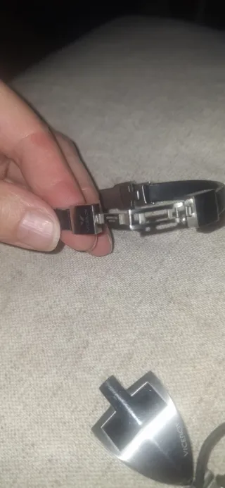 Pulsera Lotus Hombre Acero y cuero