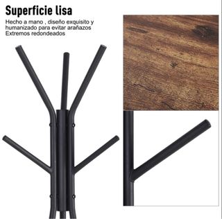 Perchero Metálico y Madera Negro