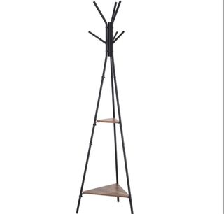 Perchero Metálico y Madera Negro