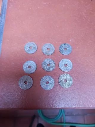 Monedas 50 céntimos España 1949
