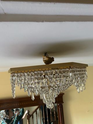 Lámpara de techo colgante de cristal y metal