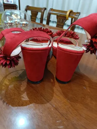 Sandalias Cuple Rojas Flores