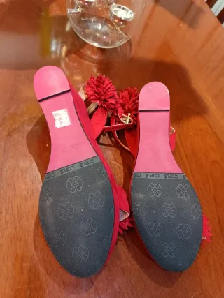 Sandalias Cuple Rojas Flores