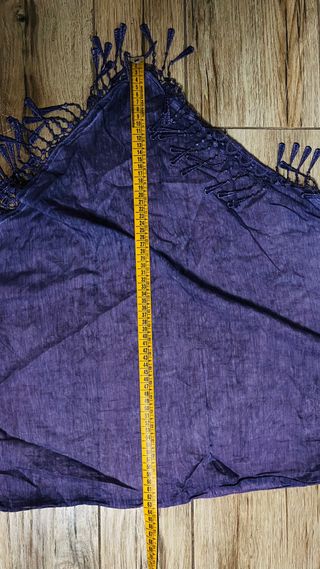 Foulard viola con frange