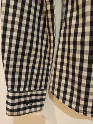 Camisa Pepe Jeans cuadros blanco y negro, Talla 16