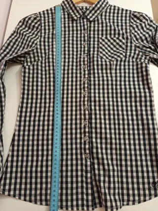 Camisa Pepe Jeans cuadros blanco y negro, Talla 16