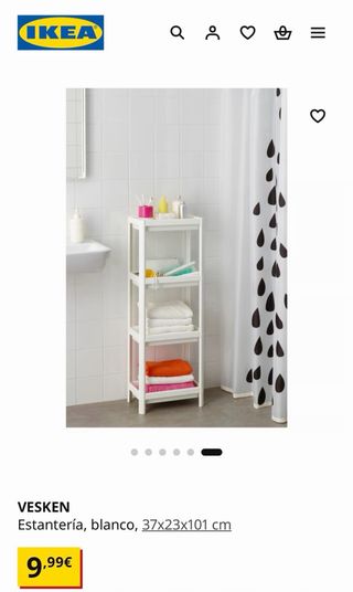 Estantería baño IKEA VESKEN blanca