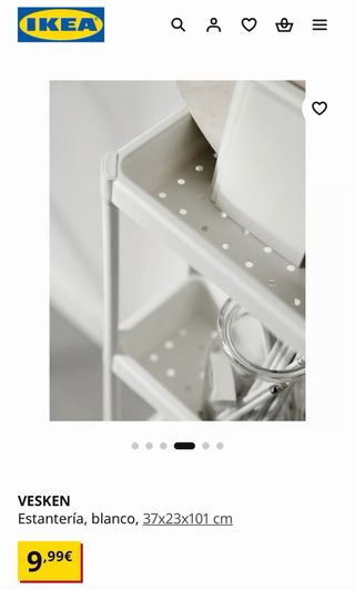 Estantería baño IKEA VESKEN blanca