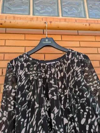 Vestido Punto verde y negro talla única