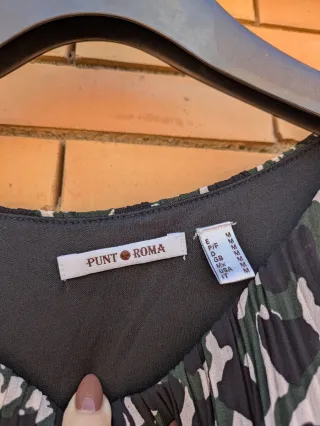 Vestido Punto verde y negro talla única