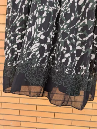 Vestido Punto verde y negro talla única