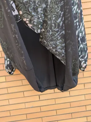 Vestido Punto verde y negro talla única