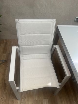 Mesa y 6 Sillas de Aluminio