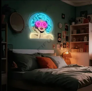 Lampada/Quadro Neon Led "POP Art WOW"