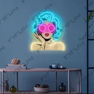 Lampada/Quadro Neon Led "POP Art WOW"