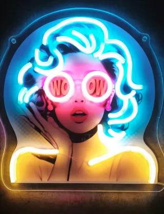 Lampada/Quadro Neon Led "POP Art WOW"