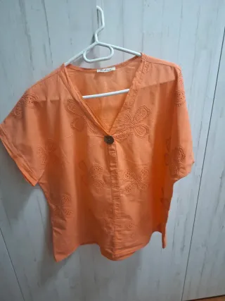 Blusa Fashion Algodón Talla L Naranja